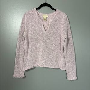 Sigrid Olsen Women's Pale Purple Teddy Bear Fleece Pullover Sweater - Size Large